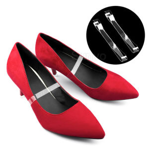 [Gnker] 2pcs Women Shoelaces High Heels Elastic Silicone Transparent Shoelace Straps Holding Loose Ankle Band Lace Anti-skid Shoes Accessories