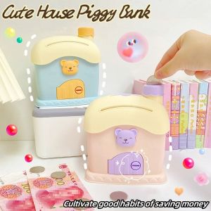 Piggy Bank Children House Coin Holder Piggy Banks Safe Box Mysterious Box Cute Room Decor Cash Savings Bills Moneybox