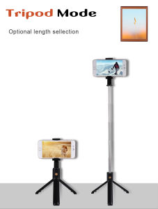 Selfie Stick Integrated Tripod Wireless 4.0 Wireless Selfie Stick Mini Portable Extendable Stainless steel Selfie Stick Tripod with Wireless Remote Control for Smart Phone