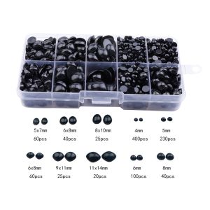 WH 10 Grid 3-8mm Black Acrylic Safety Eyes Noses For Bear Doll Animal Puppet DIY Crafts Children Kids Toys Eyes Accessories