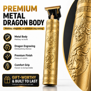 T9 Hair Clipper Professional Hair Trimmer Pang-gupit ng buhok at balbas Sharp T-Blade USB Rechargeable Metal Dragon Body