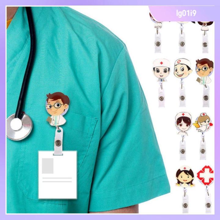 Cartoon Nurse Clip On Name Card Holder Lanyard Holder Badge ID