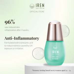 IREN Shizen KEEP CALM Soothing Serum - Hydrate & Reduce Redness Irritation for Dry Sensitive & Eczema Prone Skin (20ml)