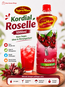 (Agromas) Roselle Cordial 1000ml / Refreshing Roselle Drink Syrup / Fruity & Delicious Beverage / Product of Malaysia