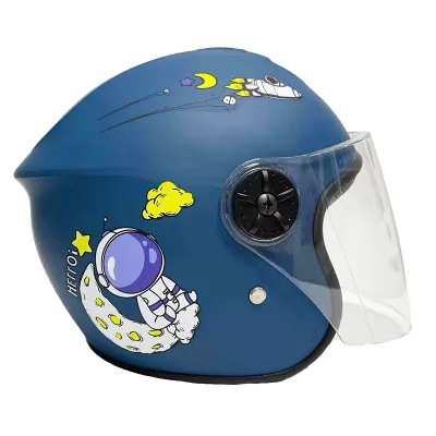 2-8 Years Childrens Helmet for Kids Motorcycle Bike Cartoon Pattern Half Open Face With Visor Children Cycling Helmet Riding Gear Protect