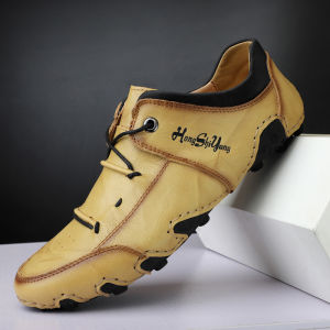 Prikol Modern Gaya Genuine Leather Sepatu Sneaker Santai Pria Oxford Casual Pantofel Pria Tali Kulit Sapi Cowok 104