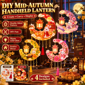 DIY Handheld Flower Lanterns Mid-Autumn Festival Decorations Glowing Lanterns Kids Handmade Light Up Palace Lamp Traditional Flower Lantern