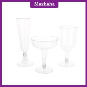 Mazhaha 10ชิ้นถ้วยพลาสติกใสแชมเปญบาร์สำหรับปิ้งแก้วอุปกรณ์ดื่มสำหรับงานเลี้ยงวันเกิดงานแต่งงานงานเทศกาลครบรอบ