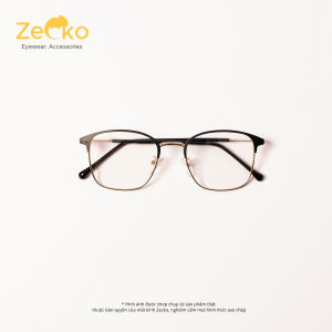 Gọng kính vuông nam nữ Zecko EGC01gọng kim loại tròng đổi màu chống ánh sáng xanh tia UV