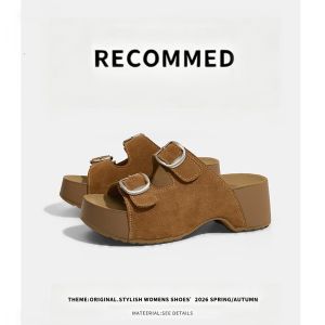 Free Shipping 2026 New Thick-Soled Height-Increasing Sandals High-Heeled Slippers With A Touch Of Luxury Comfortable For Women To Wear On Vacation And Outdoors