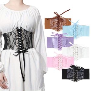 LUSIT Slimming Body Lace Waist Belt High Elasticity Retro Lace-up Corset Belt Fashionable External Wear Waistband for Casual Wear And Special Occasions