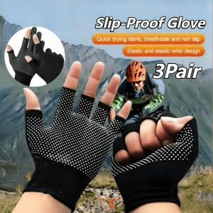 3Pair Nylon Anti-skip Gloves Motor Gloves Pimple Palm Protective Tool Cycling Riding Glove 