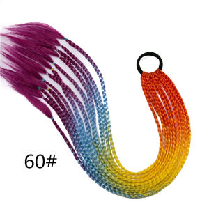 HUNIU Fashion Twist Headdress Colored Headwear Women Hair Jewelry Accessories Wig Extension Braided Ponytail Dirty Wig