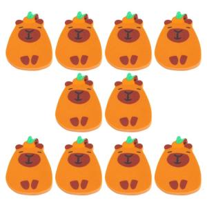 10ชิ้นยางลบดินสอรูปสัตว์น่ารักยางลบ Capybara ยางลบสำหรับใช้งานได้จริงยางลบแบบนิ่มเป็นของขวัญตอบแทนมาให้อุปกรณ์การเรียน