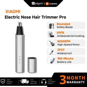 Xiaomi Electric Nose Hair Trimmer Pro | 8000 RPM/min | Wireless Portable 鼻毛修剪器 | Rounded Safety Blade | Antibacterial Coating 99% | 8000RPM |  Waterproof IPX7 | 150-Minute Battery