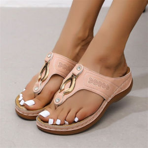 [Free Shipping] New Summer Large Size WomenS Fashion Wedge Heel Flip-Flops Thick-Soled Sandals