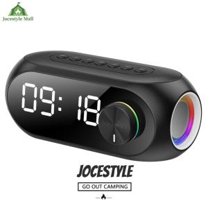 [Jocestyle Mall]Portable Stereo Sound Box with Alarm Clock Heavy Subwoofer BT Speaker Desktop Small BT Speaker for Party Outdoor Travel