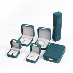 REEBO Emerald Velvet Jewelry Boxes Octagonal Luxury Jewelry Display Holder Vintage Organizer Jewelry Storage Case for Home