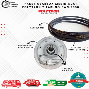 Paket Gearbox Mesin Cuci Polytron 2 Tabung PWM1058 PWM 1058 dan Vanbelt