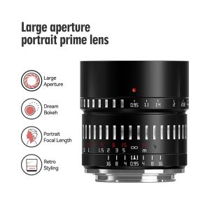 TTArtisan 50mm F0.95 Large Aperture Portrait Manual APS-C Camera Lens for Sony E Mount FUJIfilm X Nikon Z Panasonic Olympus M43 Leica L-Mount Mirrorless Camera