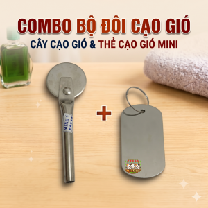 Combo 1 cây cạo gió inox và 1 cái thẻ bài-Bộ Đôi Đánh Gió Cảm Giảm Đau Mỏi