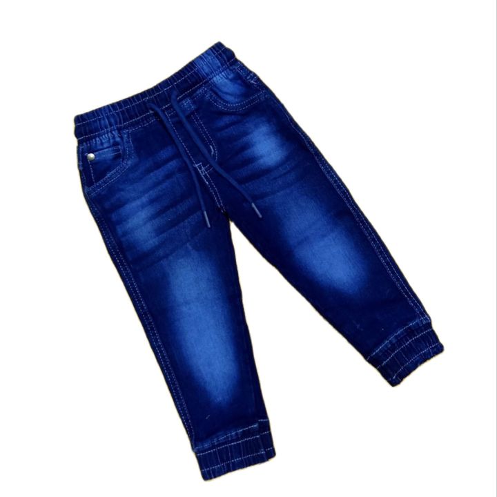 Unisex Denim Jogger Pants for Kids 2-12 Years Old Boy Maong
