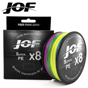 สาย PE jof X8 100M 150M 300M 500M สายตกปลาถัก8 strands Multicolor multifilament น้ำเค็ม PE line15 20 30 40สายตกปลาถัก100% PE ลวดถัก