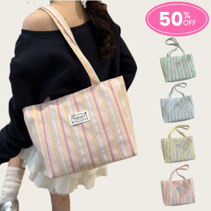 ZEFAN 【COD】ลายผ้าใบกระเป๋าสะพายเดี่ยวรุ่นเกาหลีใหม่ความจุสูงนักเรียนชั้นเรียนกระเป๋านักเรียน Commuter TOT กระเป๋า