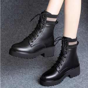 [Free Shipping] New Autumn And Winter Short Boots For Women Korean-Style Thick-Soled And Fleece-Lined Trendy And Popular On