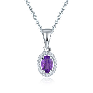 Oval 6x4mm Blue Topaz 925 Silver Pendant Genuine Gemstone Solid 925 Sterling Silver Chain Fine Elegant Women Jewelry