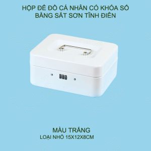 Hộp để đồ cá nhân bằng sắt có khóa số dùng để tiền đồ trang sức đồ cá nhân rất an toàn loại nhỏ 15x12x8cm