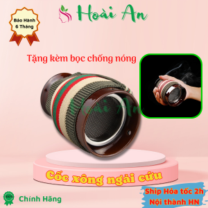 Cốc phù dương xông ngải cứu đông y giảm mệt mỏi | Cốc xông ngải bằng gốm