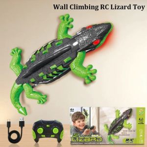 MUSASI Remote Control Wall Climbing Lizard RC Toy Rechargeable Electric Gecko RC Toy LED Eyes Climber Gecko Robot Toy For Kids