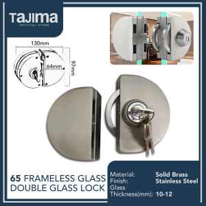 Tajima Frameless Glass Lock Stainless for Sliding Double Swing Door