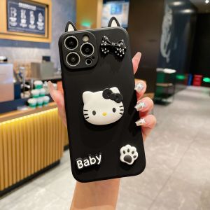 Xiaomi Redmi 14C A3 13C 13 11A 12c 10c 10A 9t Note 13 12 12S 12 11 11S 10 9 9S 8 9A 9C POCO C65 X3 A1 A2 Mi 14t 11 12 13 Lite 12T 11T 13T 10T Pro Phim Hoạt Hình 3D Kitty Tai Điện thoại mềm Trường Hợp