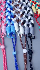 Phone Lanyard Wrist Strap Braided Anti Lost Reinforced Clasp Travel Outdoor Keychain Holder