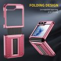 Ốp lưng cho Samsung Galaxy Z Flip 6 có chân đế, ốp lưng bảo vệ bản lề cấp quân sự chống rơi, chống trầy xước, chống sốc cho Samsung Z flip 6, màu tím nhạt. 