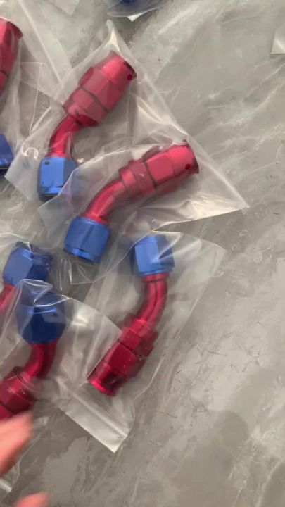 thumbnail interactive-video image 1 of XUZ AN4 To AN12 PTFE Hose End Fittings – Choose Your Angle (0°, 45°, 90°, 180°) 1 of 3