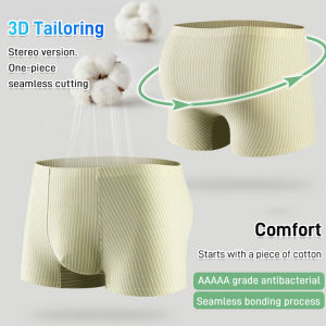 Sunrichh Mens midrise antibacterial cotton striped boxer briefs