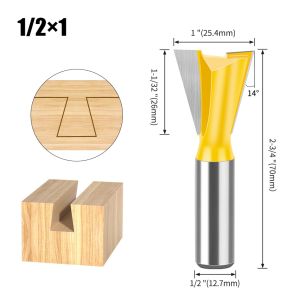 Mata Profil Mata Router Gagang 1/2" Sambungan Kayu Ekor Burung Dovetail Bit untuk Mesin Router