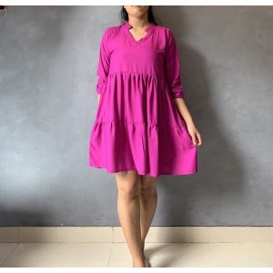 K Pke 77 OFICCIAL || Nora Dress Rempel Mini Basic Ruffle Rayon Twill