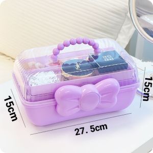 Clear Jewelry Hair Accessories Storage Box Organizer Display Collection Case Girl Lady Gift