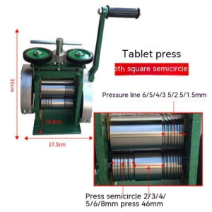 Manual Jewelry Press Rolling Mill Machine 85mm Wire Flat Pattern Sheet Metal Jewelry Combination Rol