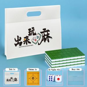 Combo Cờ - Bài Mạt Chược Size 3cm Kèm Full Phụ kiện Chơi Bài