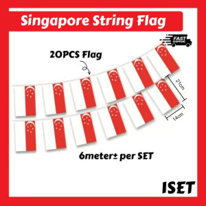 Singapore National Flag Polyester Hand Flag String Flag National Day Celebration Handheld Flag
