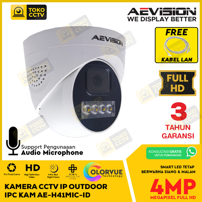 Kamera CCTV IP Camera Indoor 4MP Full HD Resolusi Colorvue Full