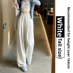 YAYANGREN Summer Thin High Waist Tencel Denim Pants Women Loose Drape Straight Leg Ice Silk Wide Leg Pants Casual Style Light Stretch