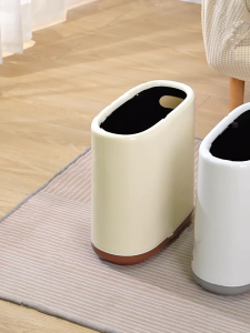 Trash Bin with Easy Press Lid Fashionable Garbage Can Push Top Waste Bin Bathroom Storage Bucket for Any Room