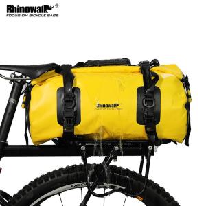Rhinowalk Bicycle Pannier Bag Yellow 20L Large Capacity Waterproof Multifunctional Bike Rear Seat Bag Bikepacking Sports Travel Gym Training Bag Handbag Shoulder Bag Bike Accessories