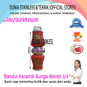 Bandul Bunga Keramik Merah 3/4"